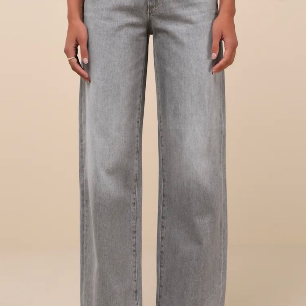 Kate Washed Grey Mid-Rise Baggy Jeans